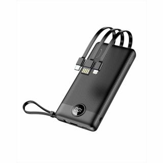 Powerbanka VEGER C10 - 10 000mAh (Micro + Typ C + Lightning 8-pin) čierna