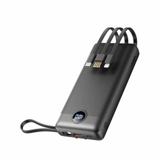 Powerbanka VEGER C20 - 20 000mAh (Micro + Typ C + Lightning 8-pin) čierna