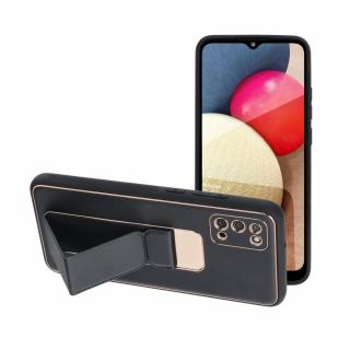 Puzdro LEATHER Kickstand pre SAMSUNG Galaxy A02S čierne