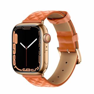 Remienok HOCO pre Apple Watch 42/44/45/49mm koženný WA18 oranžový