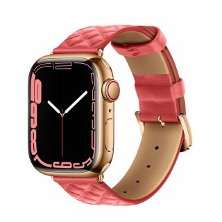 Remienok HOCO pre Apple Watch 42/44/45/49mm koženný WA18 ružový