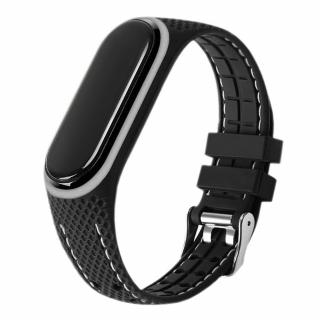 Remienok LIFESTYLE pre hodiny Xiaomi Mi Band 5 / 6 (čierny+ biela)