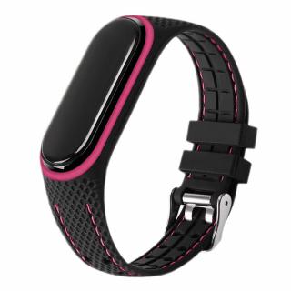 Remienok LIFESTYLE pre hodiny Xiaomi Mi Band 5 / 6 (čierny + ružová)