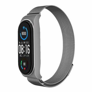 Remienok METAL pre hodiny Xiaomi Mi Band 5 / 6 (šedý)