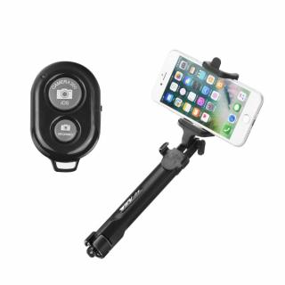 Selfie tyč / držák s dálkovým ovládáním stativ bluetooth - čierna