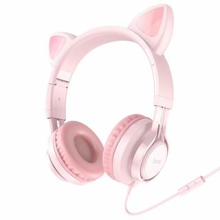 Slúchadlá HOCO s mikrofónom W36 Cat Ear ružové