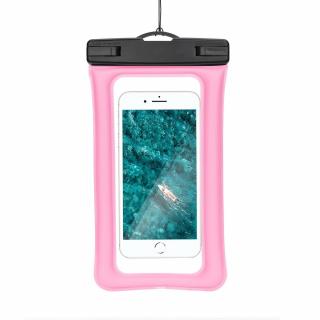 Vodotesná taška AIRBAG na mobilný telefón s plastovým uzáverom - ružová