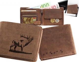 Kožená peňaženka- Ručiaci jeleň
