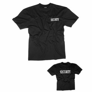 Tričko krátky rukáv s 2 nápismi 'SECURITY' ČIERNE Farba: Čierna, Veľkosť: L