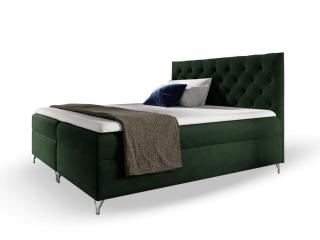 Čalúnená boxspring manželská posteľ Guliette s matracom - zelená Rozmer: 180x200
