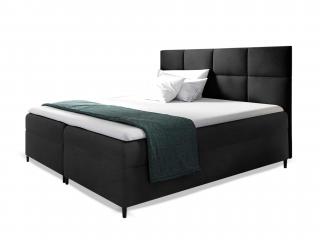 Čalúnená boxspring manželská posteľ Leila s matracom - čierna Rozmer: 160x200