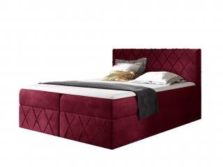 Čalúnená boxspring posteľ Paros Lux s vrchným matracom - červená Kronos Rozmer: 140x200