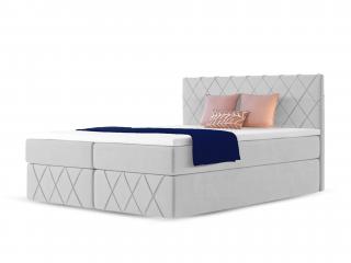 Čalúnená boxspring posteľ Paros Lux s vrchným matracom - sivá Paros Rozmer: 160x200