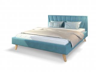 Čalúnená manželská posteľ Heaven - modrá Rozmer: 140x200
