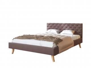 Čalúnená manželská posteľ Kalifornia - hnedá Rozmer: 160x200
