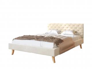 Čalúnená manželská posteľ Kalifornia - krémová Rozmer: 160x200