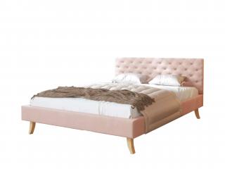 Čalúnená manželská posteľ Kalifornia - ružová Rozmer: 160x200