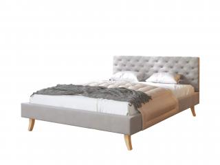 Čalúnená manželská posteľ Kalifornia - sivá Rozmer: 160x200