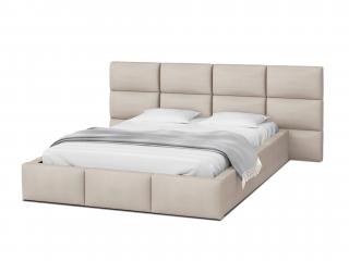 Čalúnená manželská posteľ s úložným priestorom Dony - krémová Rozmer: 160x200