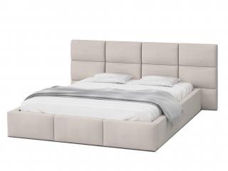Čalúnená manželská posteľ s úložným priestorom Dony - krémová Rozmer: 180x200