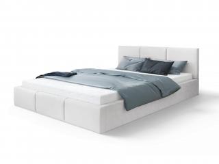 Čalúnená manželská posteľ s úložným priestorom Izabela - biela Rozmer: 160x200