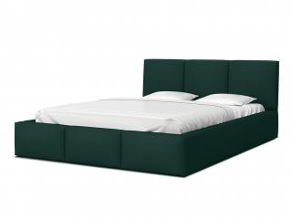 Čalúnená manželská posteľ s úložným priestorom Izabela - zelená Rozmer: 180x200
