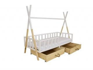 Detská domčeková posteľ Tipi 180x80 Variant úložný box: S úložným boxom