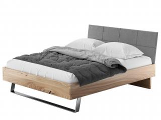 Dubová manželská posteľ TERAMO - sivá Rozmer: 160x200