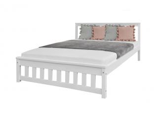 Manželská drevená posteľ Keyla - biela Rozmer: 160x200
