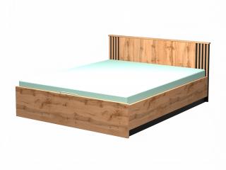 Manželská posteľ Lamelo s úložným priestorom 160x200 - dub wotan/čierna