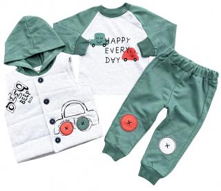 3dielny chlapčenský set pre bábätká - Beep veľkosť: 80 (9-12m)
