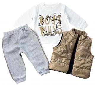 3dielny detský set - Boys, hnedý veľkosť: 80 (9-12m)