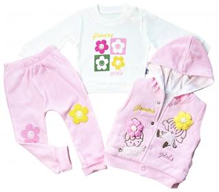 3dielny detský set - Flowers veľkosť: 74 (6-9m)