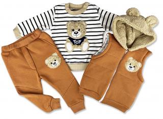 3dielny detský set - TEDDY, tehlový veľkosť: 74 (6-9m)