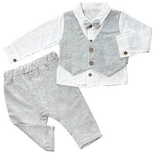 3dielny set pre bábätká-Elegant, sivý veľkosť: 80-86
