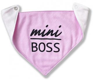 Bavlnený slintáčik pre bábätká -Mini Boss, ruž.