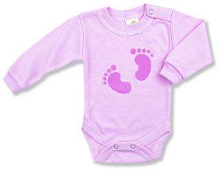 Detské body - Baby stopy, ružové veľkosť: 80 (9-12m)