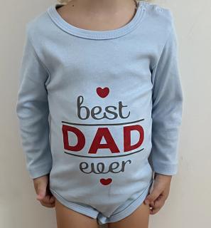 Detské body - Best Dad, modré veľkosť: 74 (6-9m)