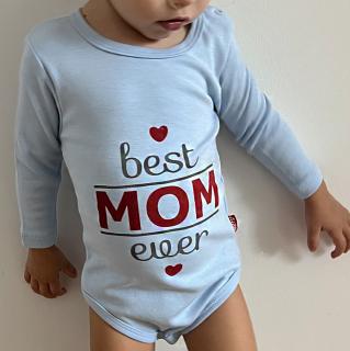 Detské body - Best Mom, Lullaby, modré veľkosť: 56 (0-2m)