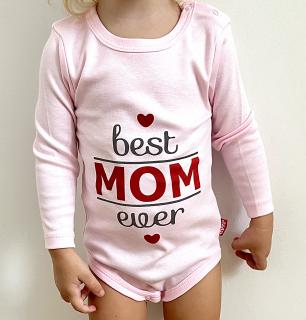 Detské body - Best Mom, Lullaby, ružové veľkosť: 68 (4-6m)