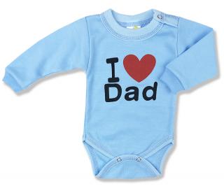 Detské body - I love Dad, modré veľkosť: 86 (12-18m)