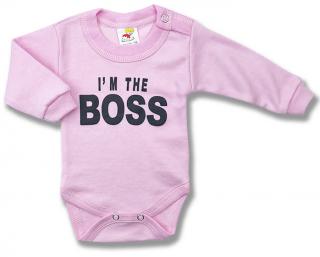 Detské body - I'M BOSS, ružové veľkosť: 86 (12-18m)