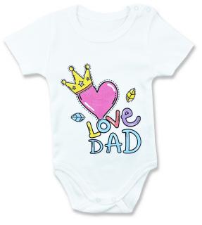 Detské body, krátky rukáv - Love Dad veľkosť: 56 (0-2m)