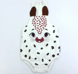 Detské body - Leopard, biely veľkosť: 62 (2-4m)