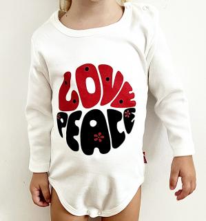 Detské body - Love Peace veľkosť: 56 (0-2m)