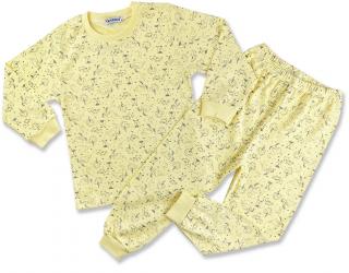 Detské pyžamo - zvieratká, žlté veľkosť: 116 (6rokov)