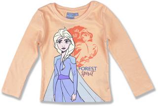 Detské tričko, dlhý rukáv - Frozen, púdrové veľkosť: 104 (4roky)