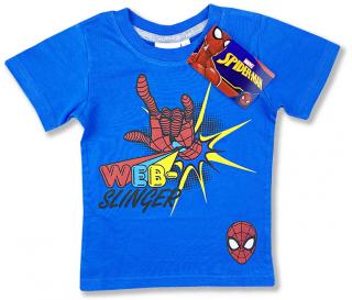 Detské tričko na krátky rukáv - Spiderman, modré veľkosť: 104 (4roky)