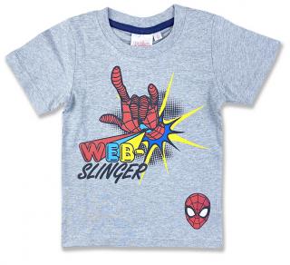 Detské tričko na krátky rukáv - Spiderman, sivé veľkosť: 104 (4roky)