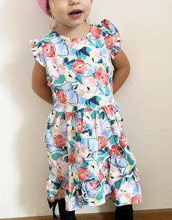 Dievčenské letné šaty- Kvetinky veľkosť: 104 (4roky)
